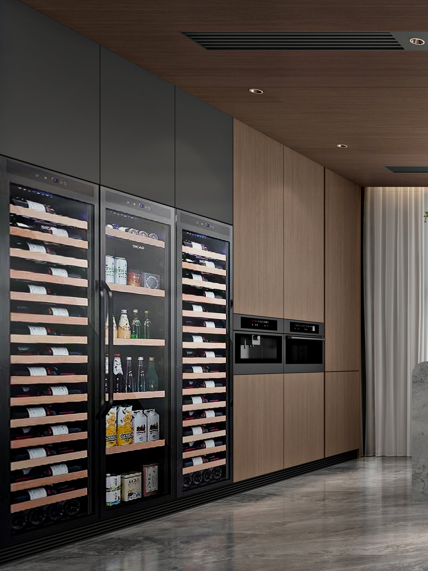 Vefon modern wooden kitchen cabinet set