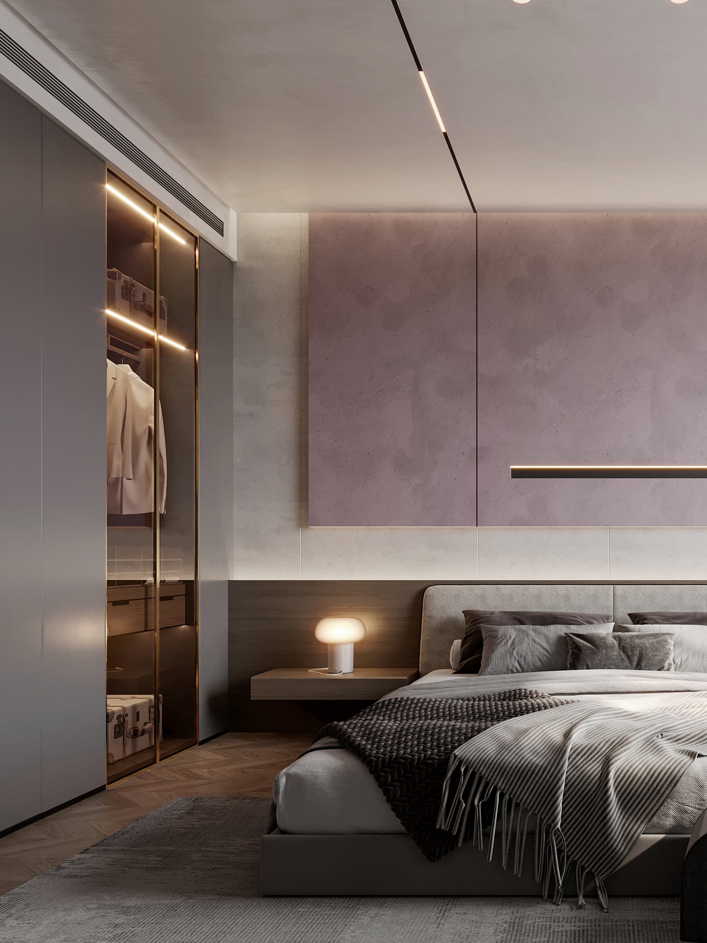 Vefon nordic aluminum frame luxury design modern bedroom wardrobe