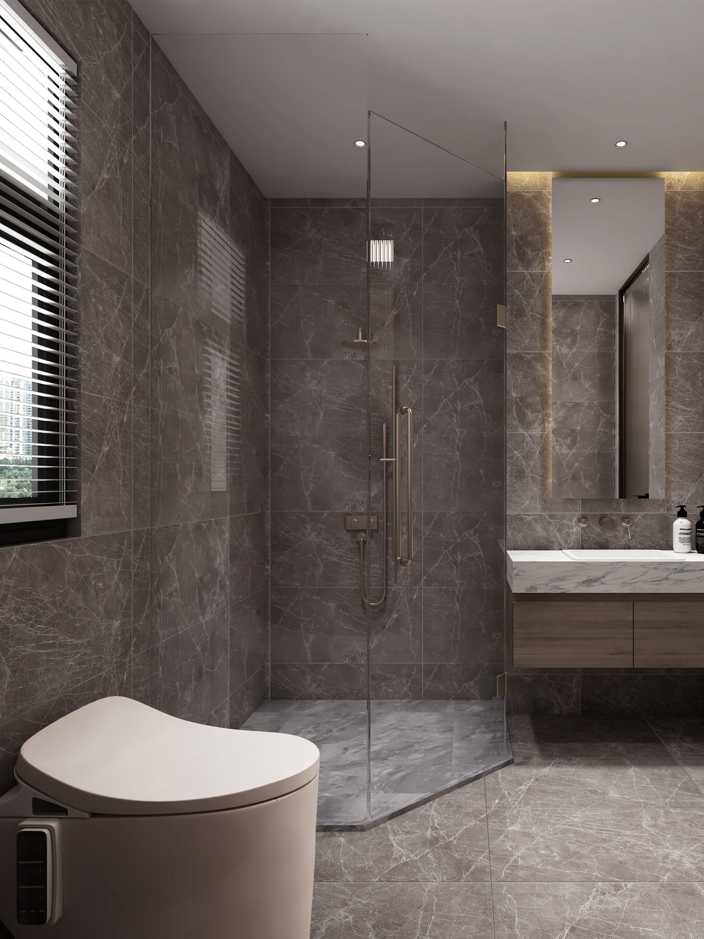 Vefon waterproof single floating vanity wooden panel bathroom cabinet