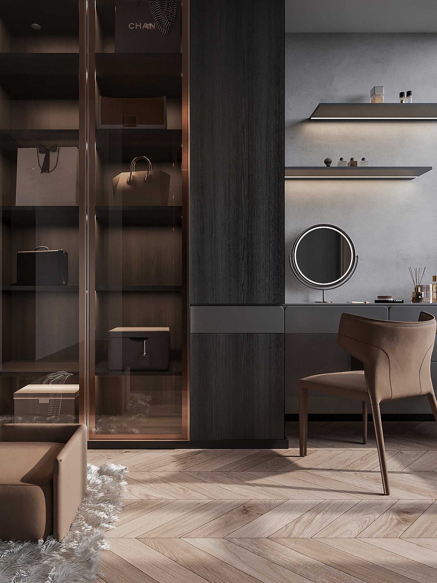 Vefon nordic aluminum frame luxury design modern bedroom wardrobe