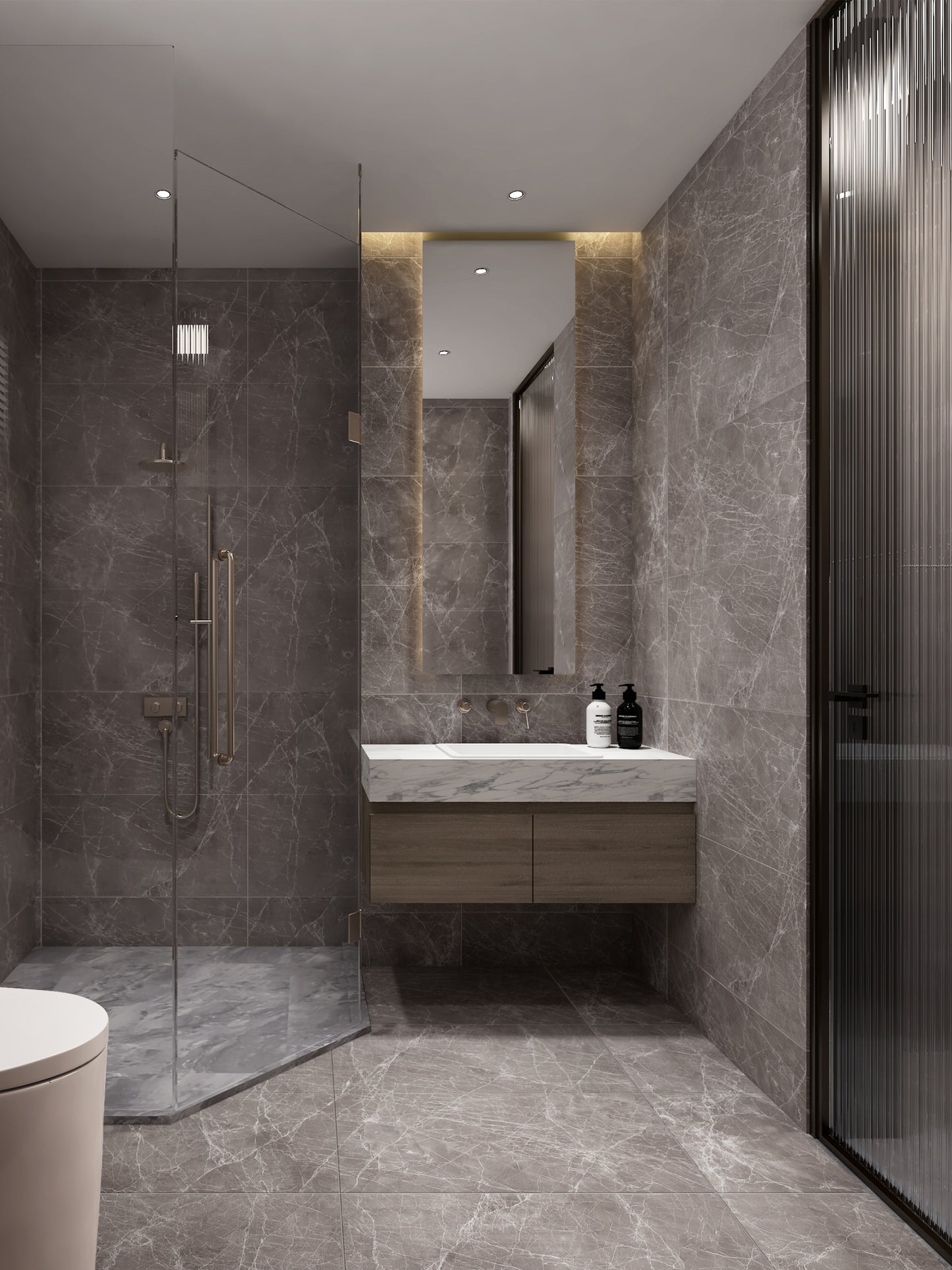 Vefon waterproof single floating vanity wooden panel bathroom cabinet