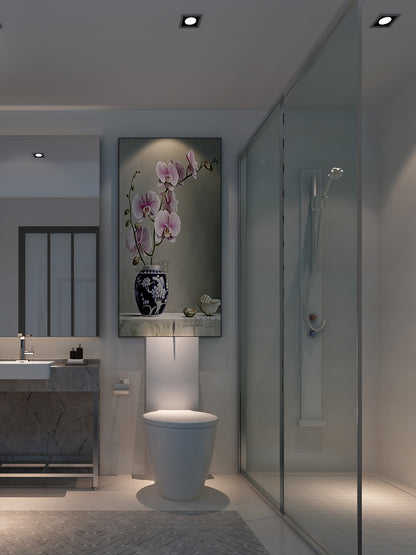 Vefon home portable modern design layout led mirror prefab bathroom unit cabinet