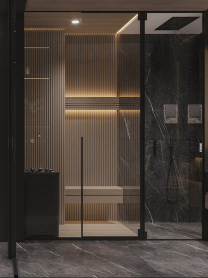 Vefon  modern solid wood huge l shape corner walk in black wardrobe